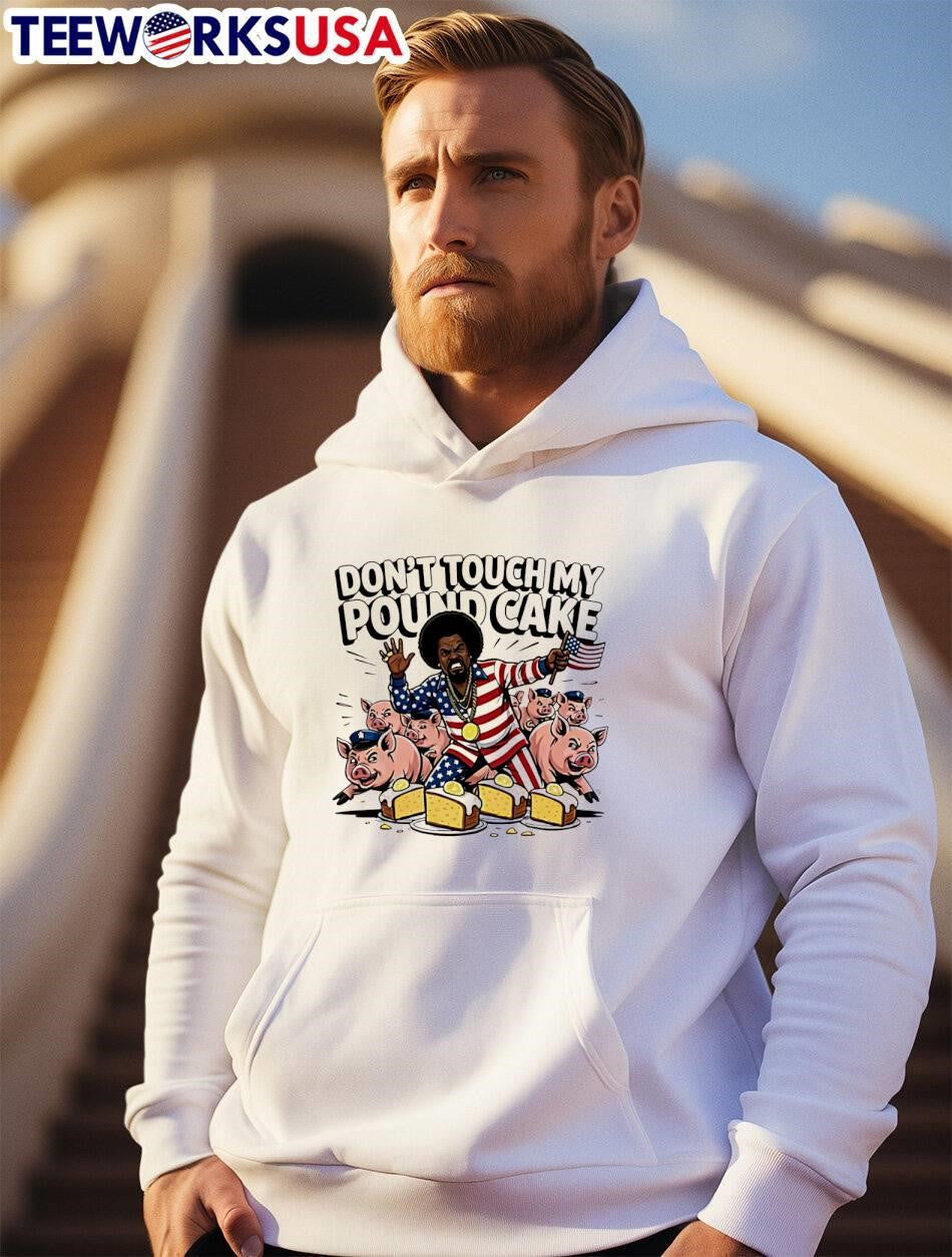 Don’t Touch My Pound Cake American Flag Afro Man Pigs shirt