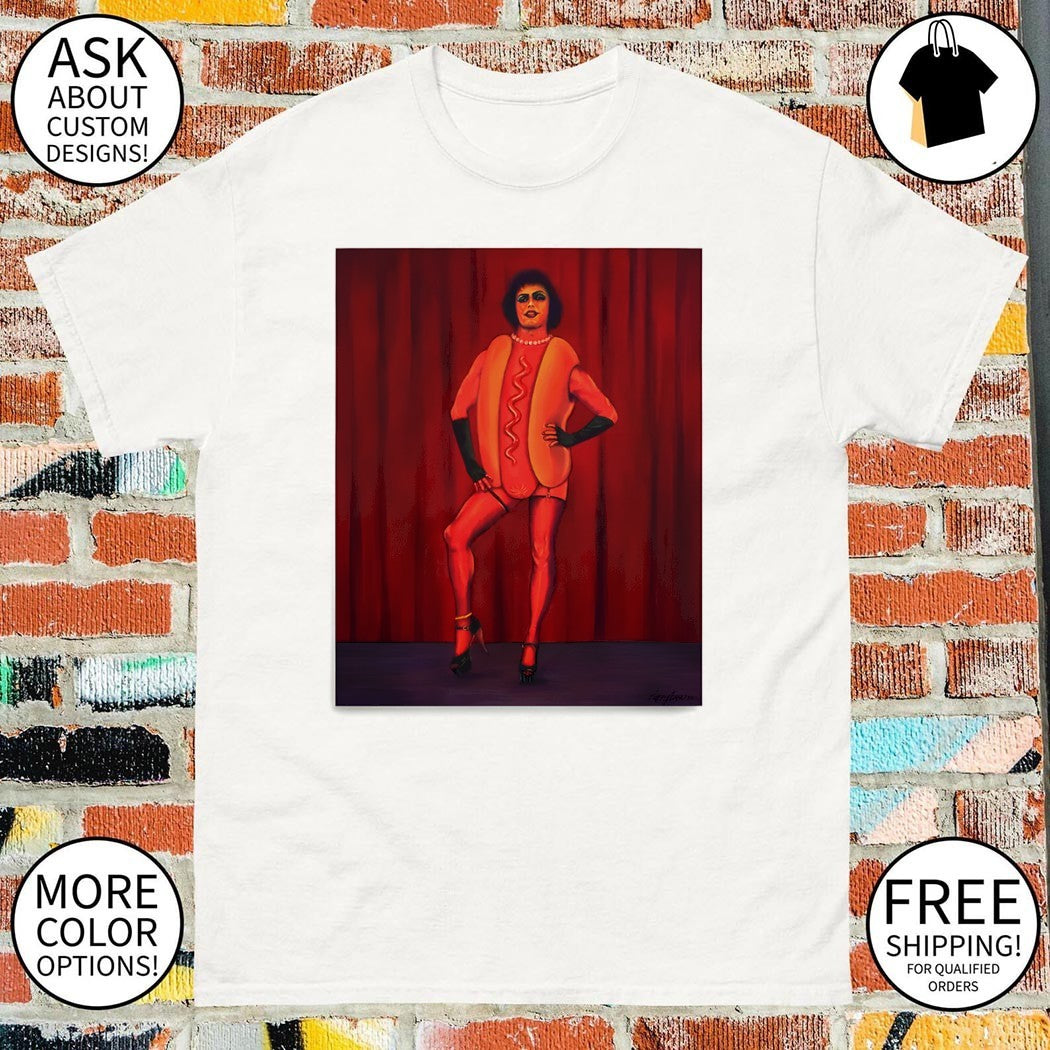 Dr. Frank-N-Furter Tim Curry Hot Dog Art shirt