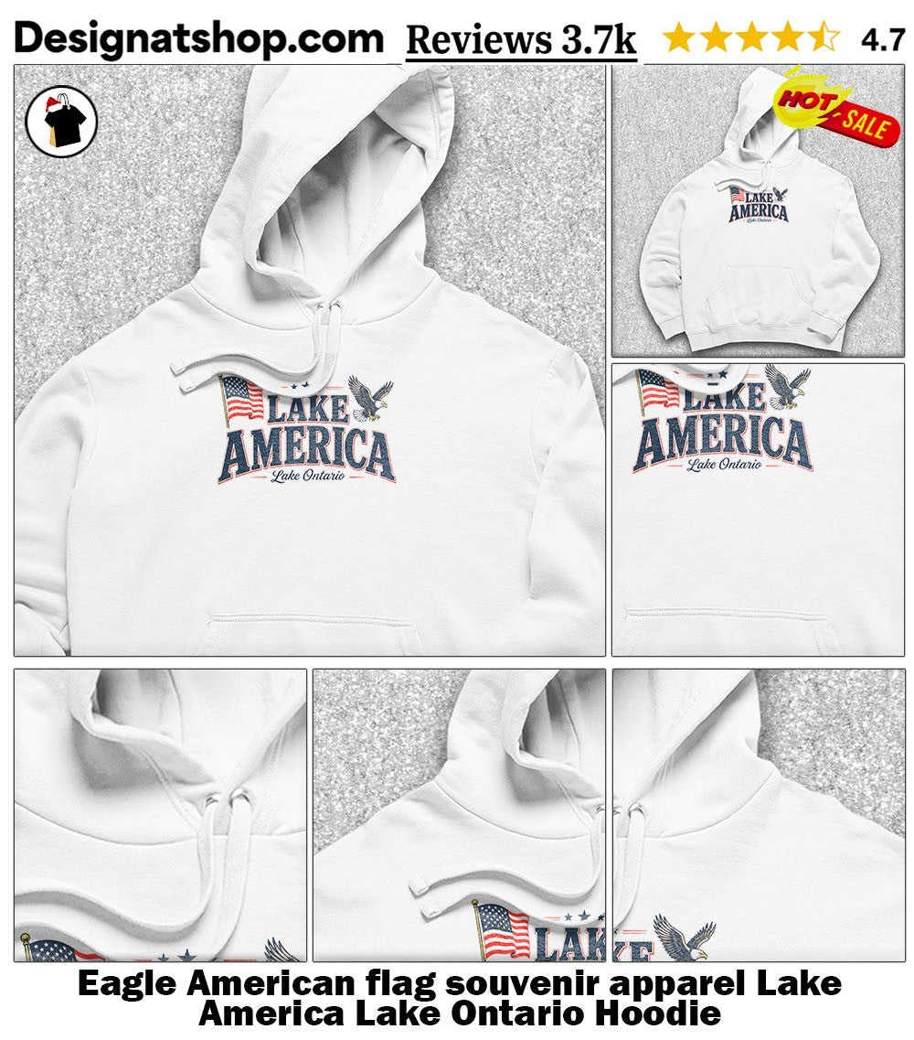 Eagle American flag souvenir apparel Lake America Lake Ontario shirt