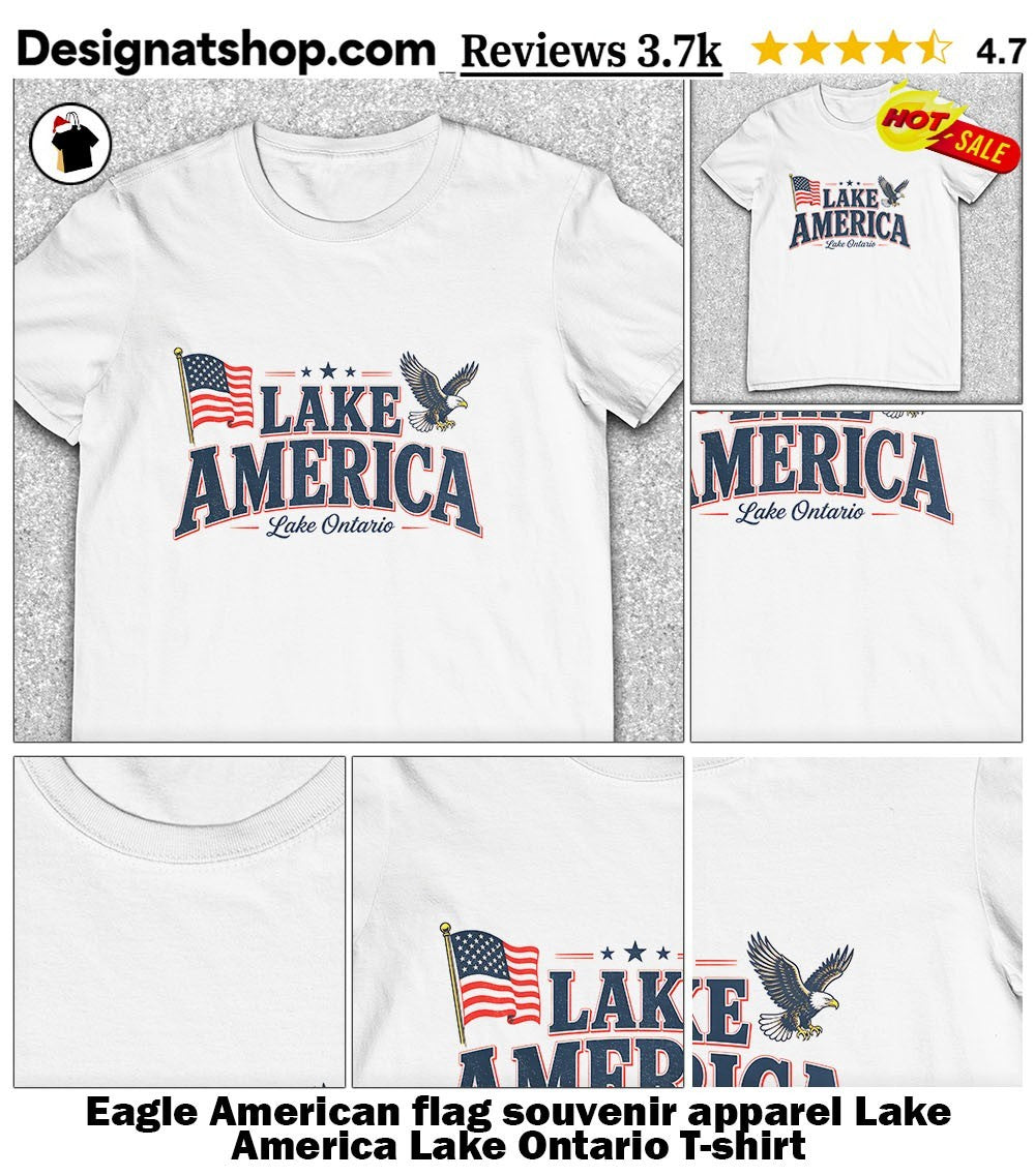 Eagle American flag souvenir apparel Lake America Lake Ontario shirt
