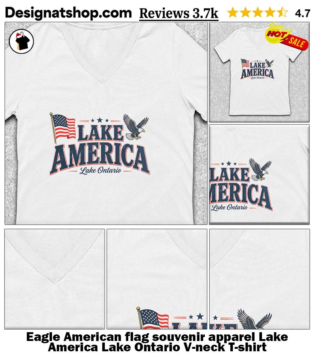 Eagle American flag souvenir apparel Lake America Lake Ontario shirt
