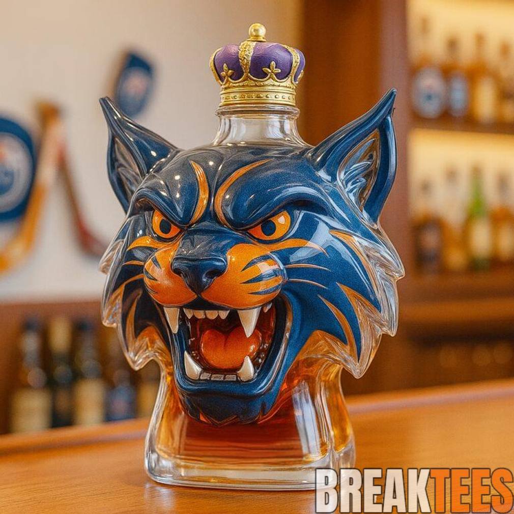 Edmonton Oilers Hunter the Lynx Whiskey Bottle