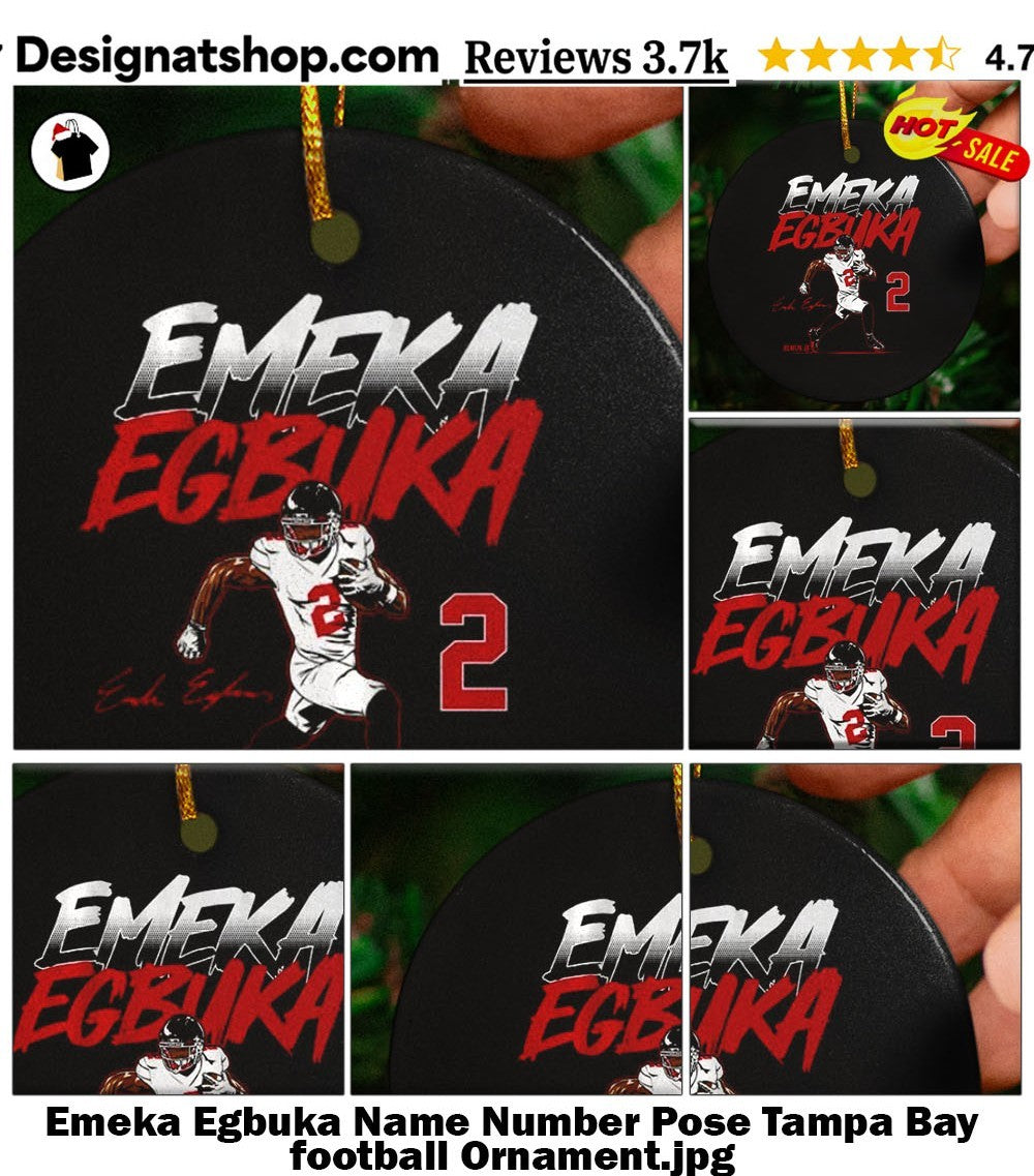 Emeka Egbuka Name Number Pose Tampa Bay football shirt