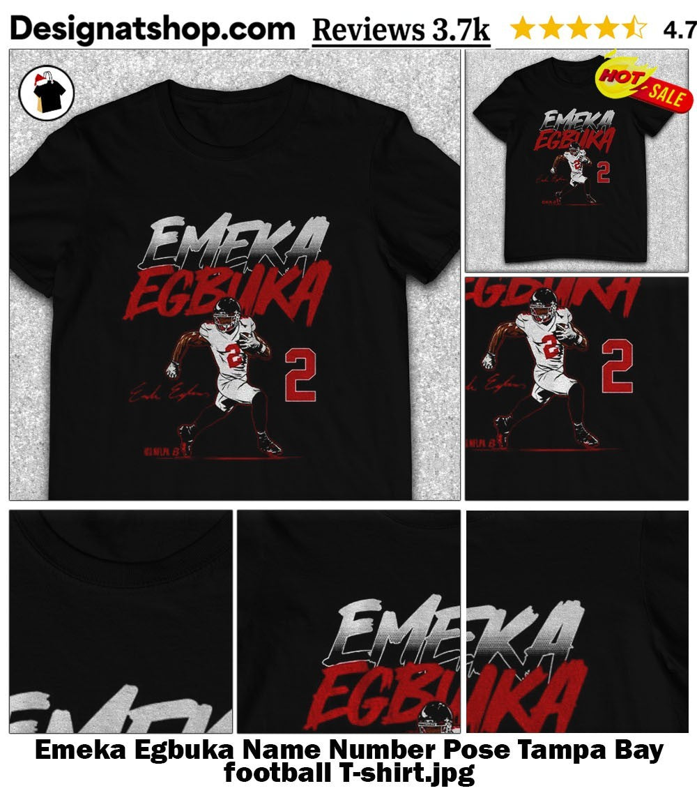 Emeka Egbuka Name Number Pose Tampa Bay football shirt