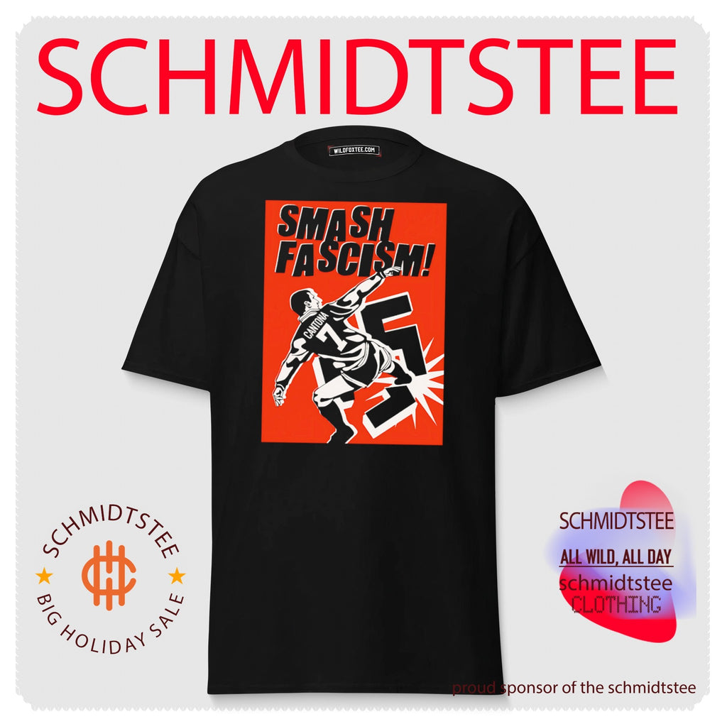 Eric Cantona Smash Fascism Manchester United shirt