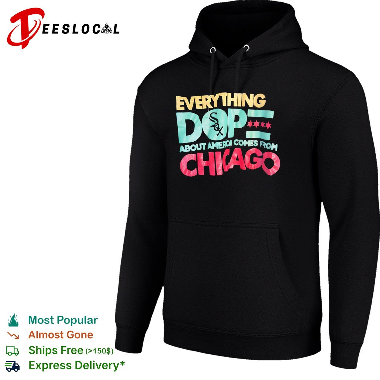 Everything dope about America comes from Chicago White Sox flag shirt