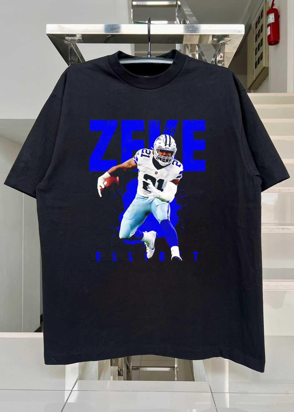 Ezekiel Elliott Running with Football Zeke Elliot Dallas Cowboys Shirt