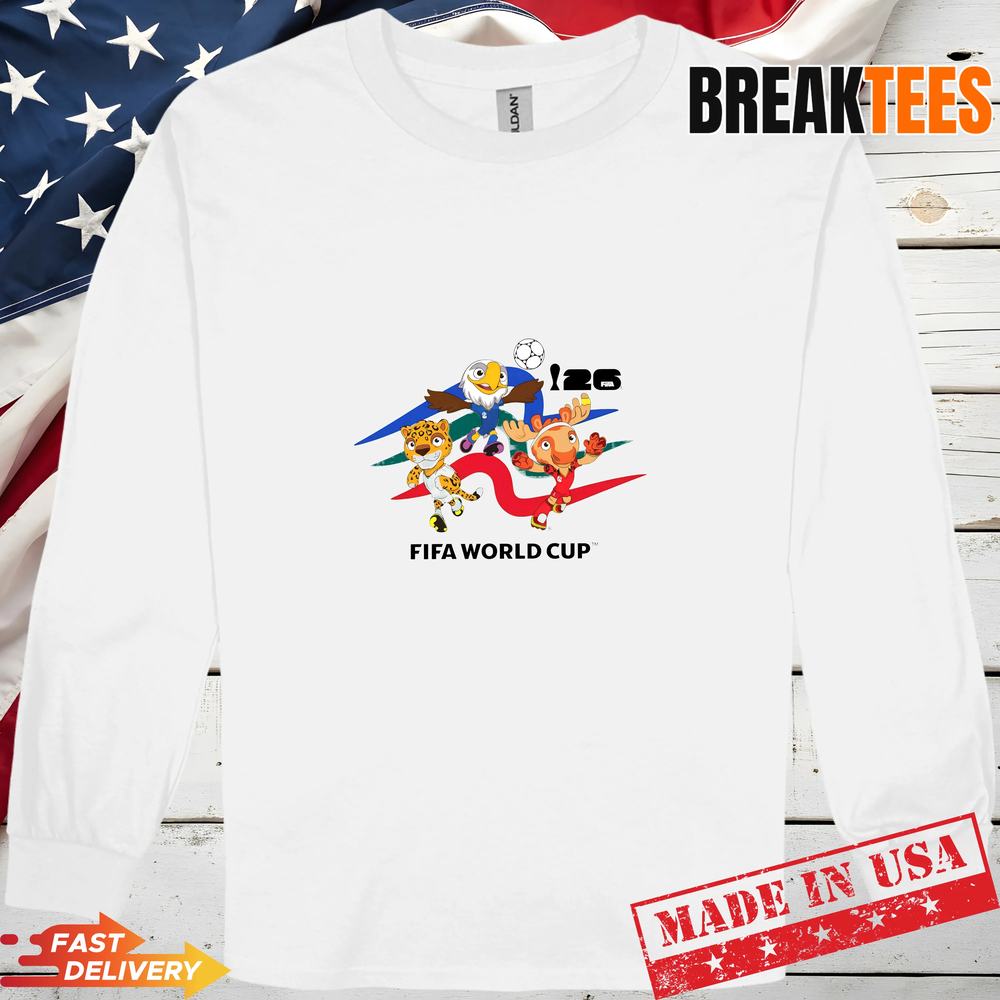 FIFA World CUP26 Host Country Mascots Crew T-Shirt – Feel the Hype!