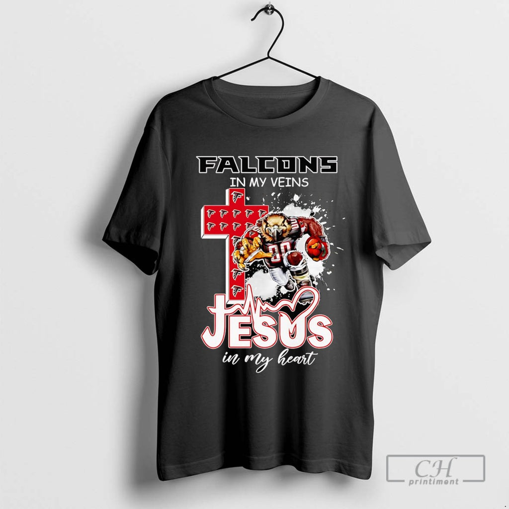 Falcons In My Veins Jesus In My Heart Mascot