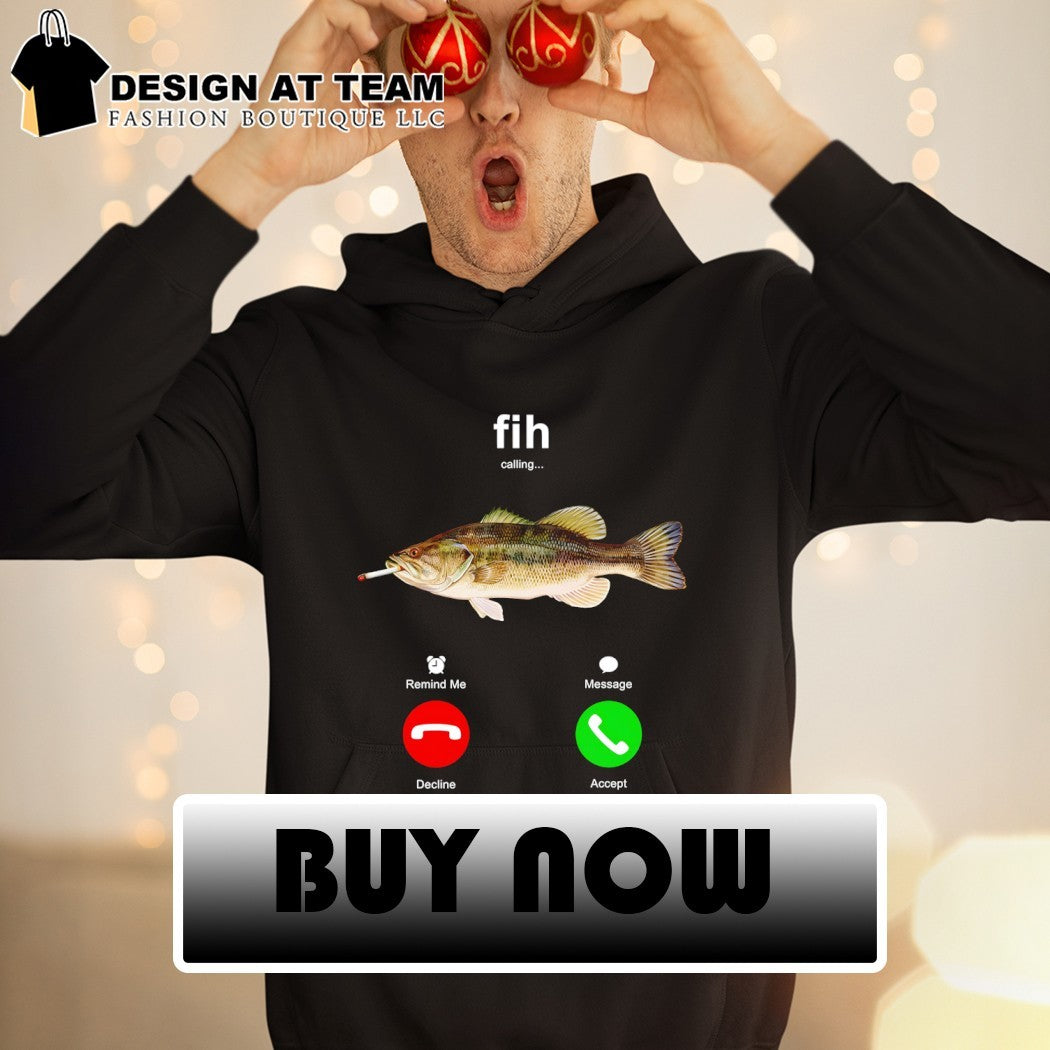 Fih fish smoking calling 2 phones meme shirt