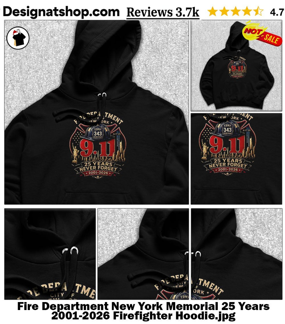 Fire Department New York Memorial 25 Years 2001-2026 Firefighter shirt