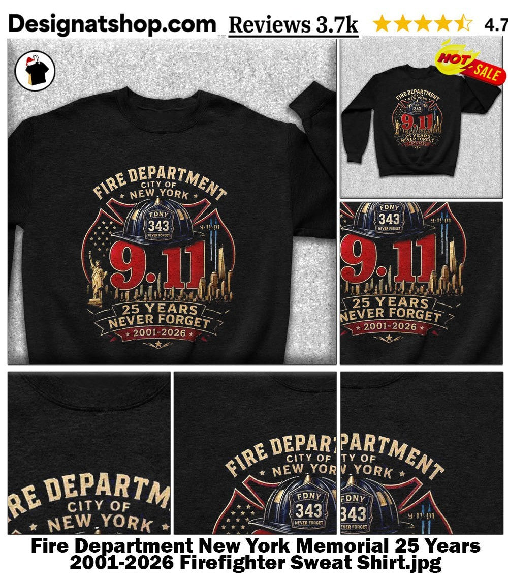 Fire Department New York Memorial 25 Years 2001-2026 Firefighter shirt