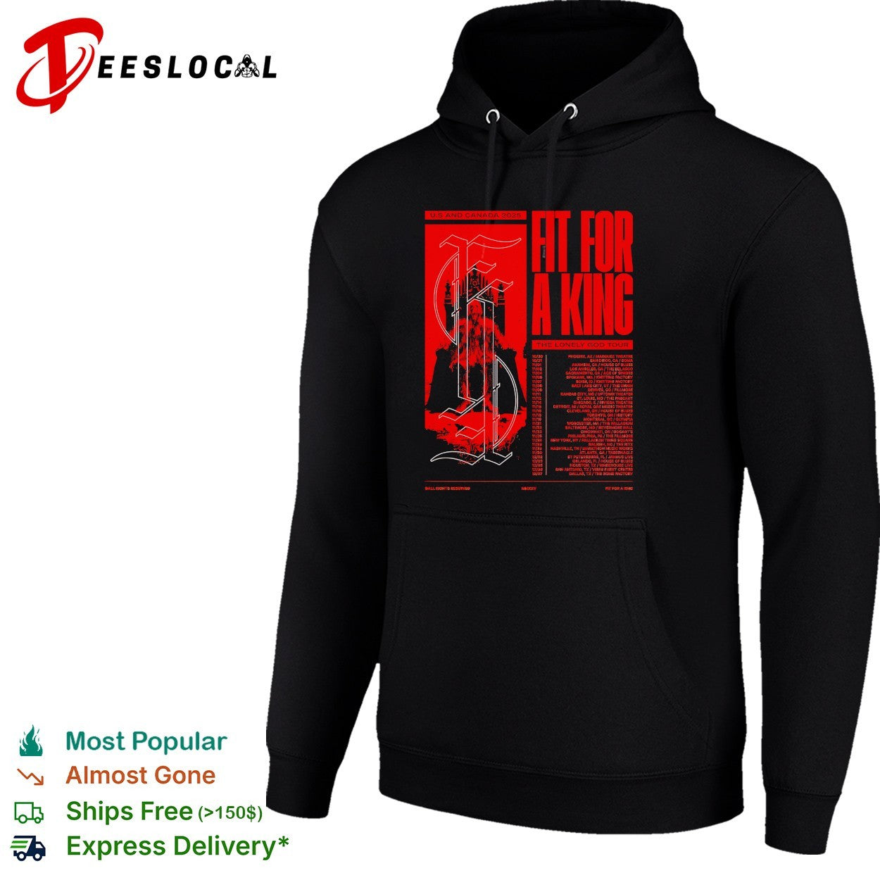 Fit For A King the lonely tour 2026 shirt