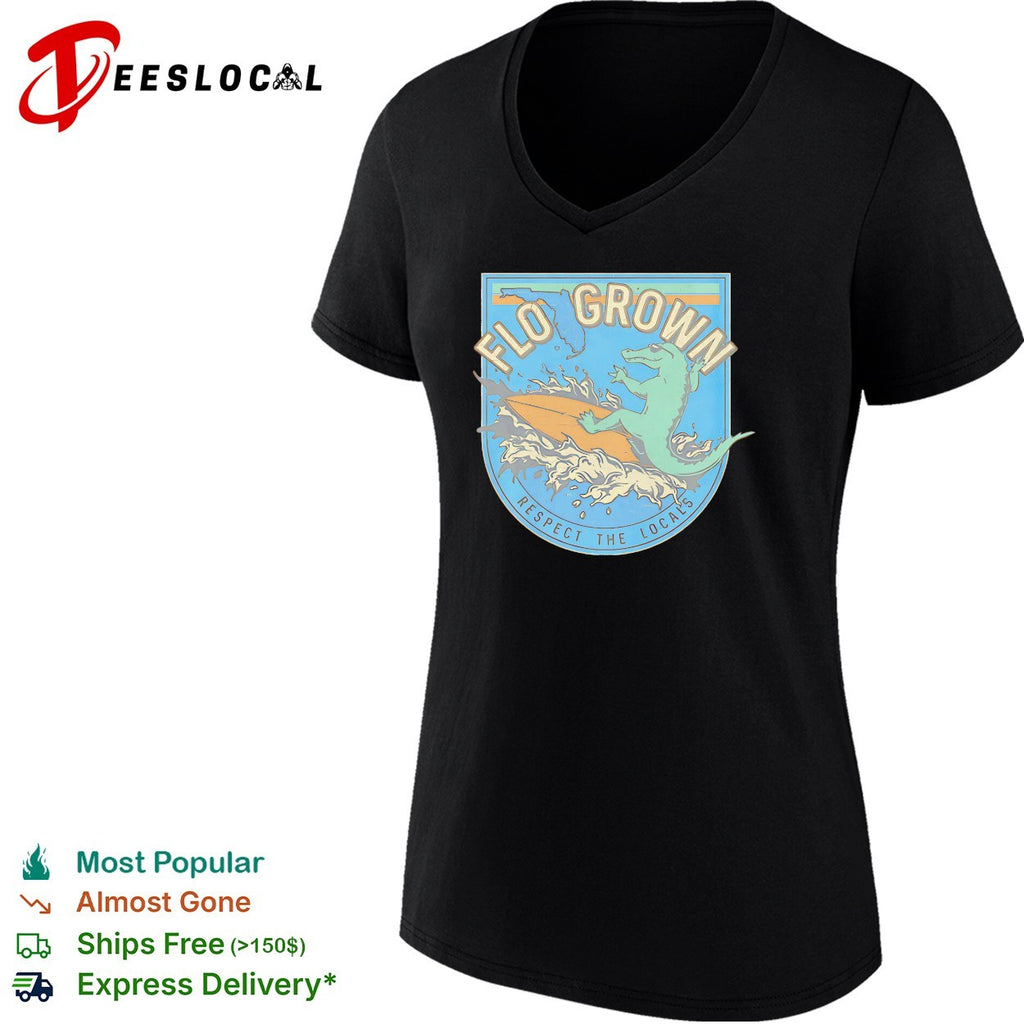 FloGrown alligator surfing respect the locals shirt