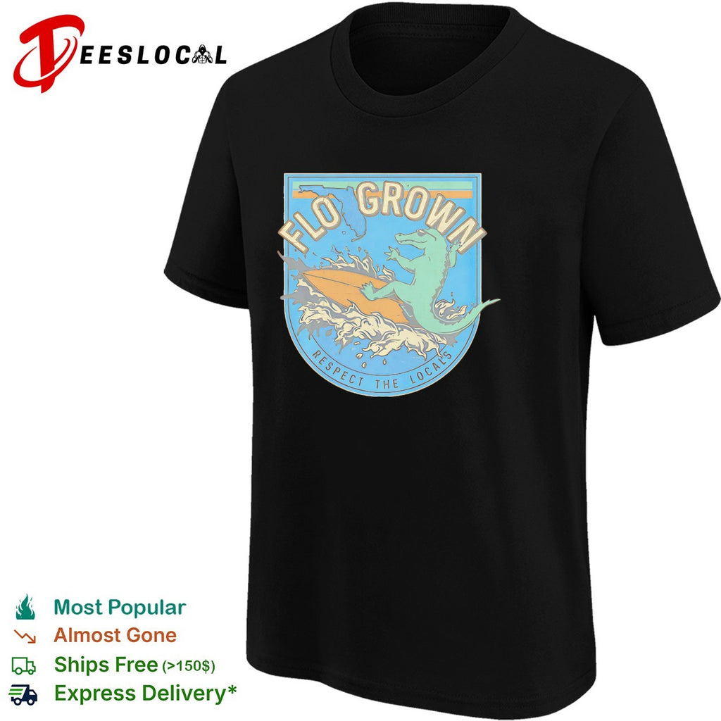 FloGrown alligator surfing respect the locals shirt