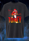 Football Star Running with Ball Kadarius Toney Kansas City Chiefs T-Shirt
