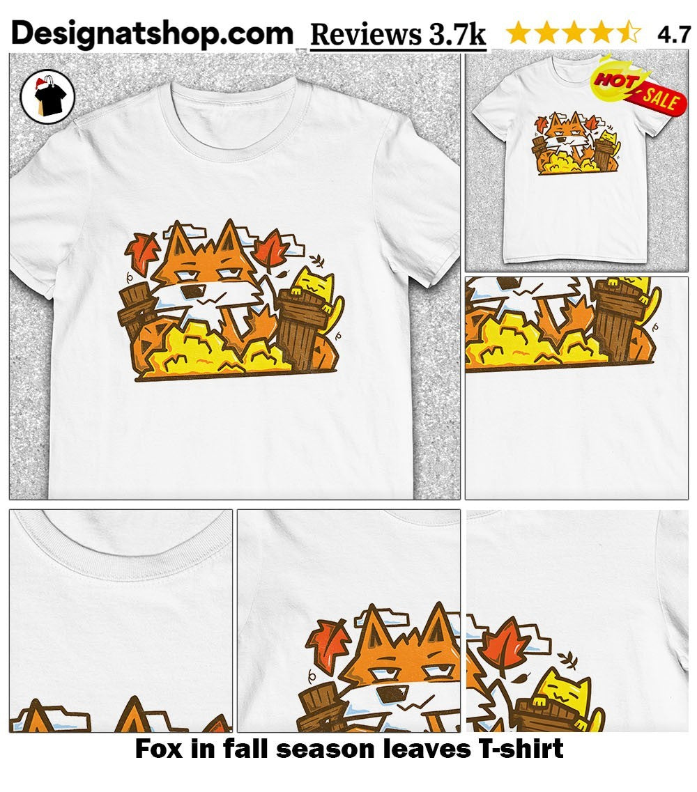 Fox in fall season leaves shirt