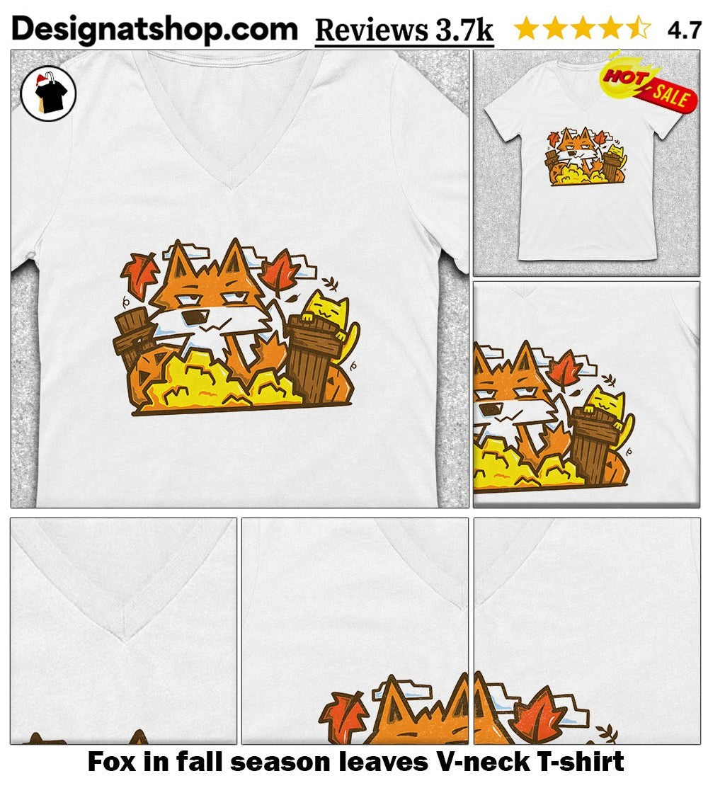 Fox in fall season leaves shirt