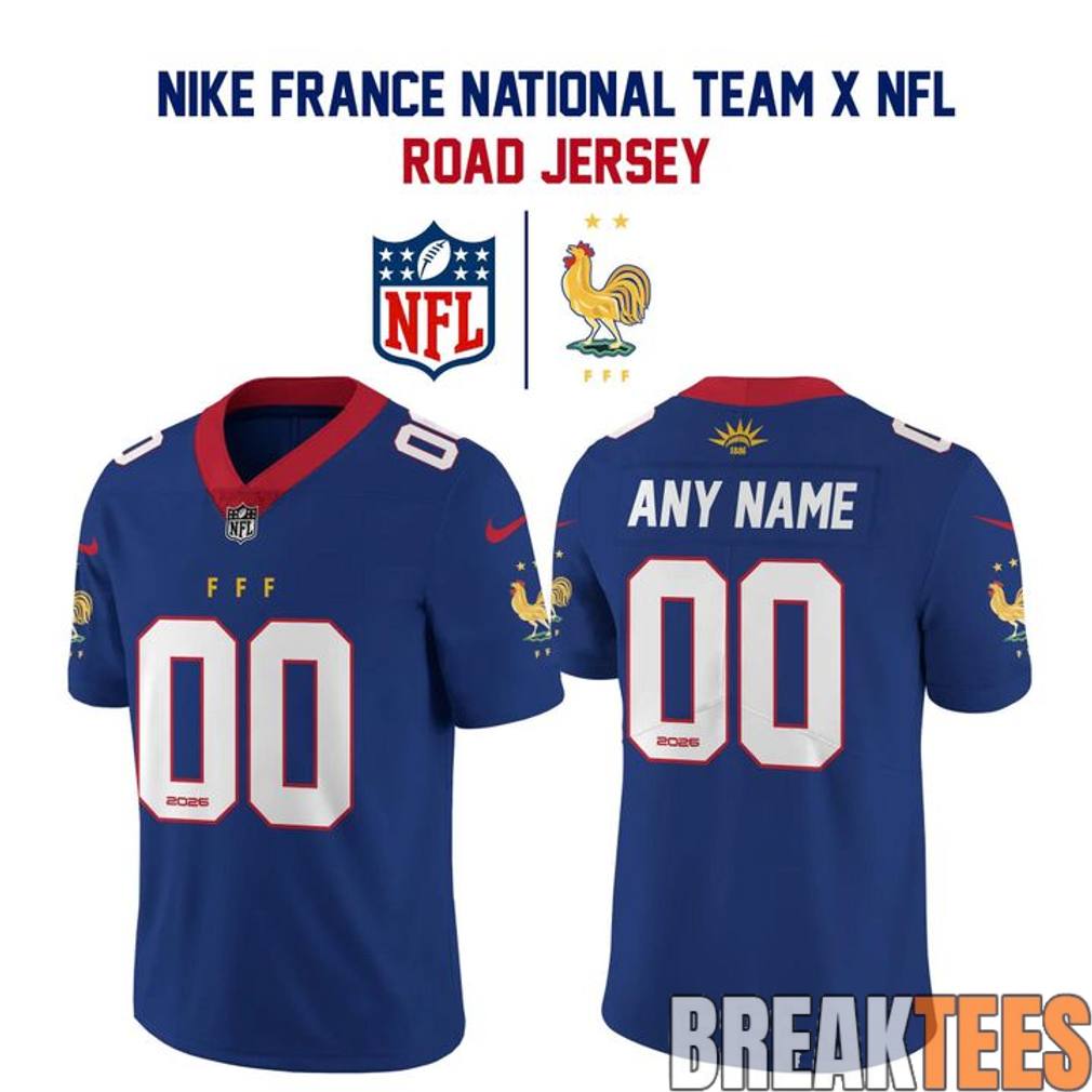 France National Team x NFL Road Custom Football Jersey