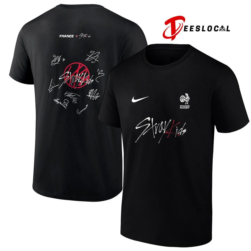 France Rugby x Stray Kids show signatures shirt