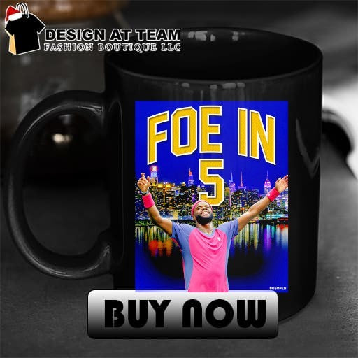 Frances Tiafoe US Open Tennis Foe in 5 shirt