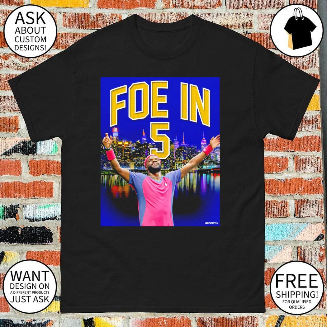 Frances Tiafoe US Open Tennis Foe in 5 shirt