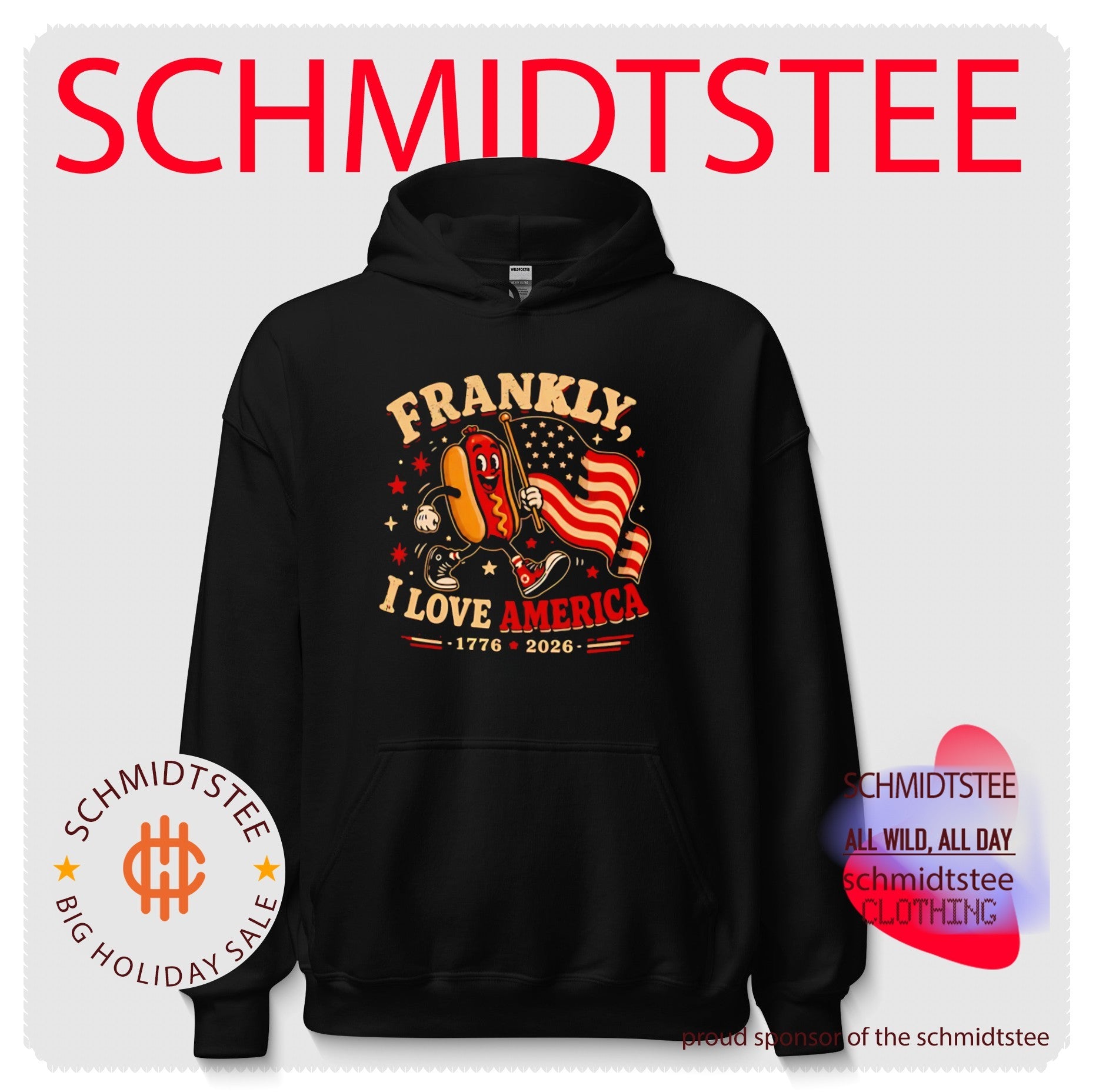 Frankly I Love America 1776-2026 Hot Dog shirt