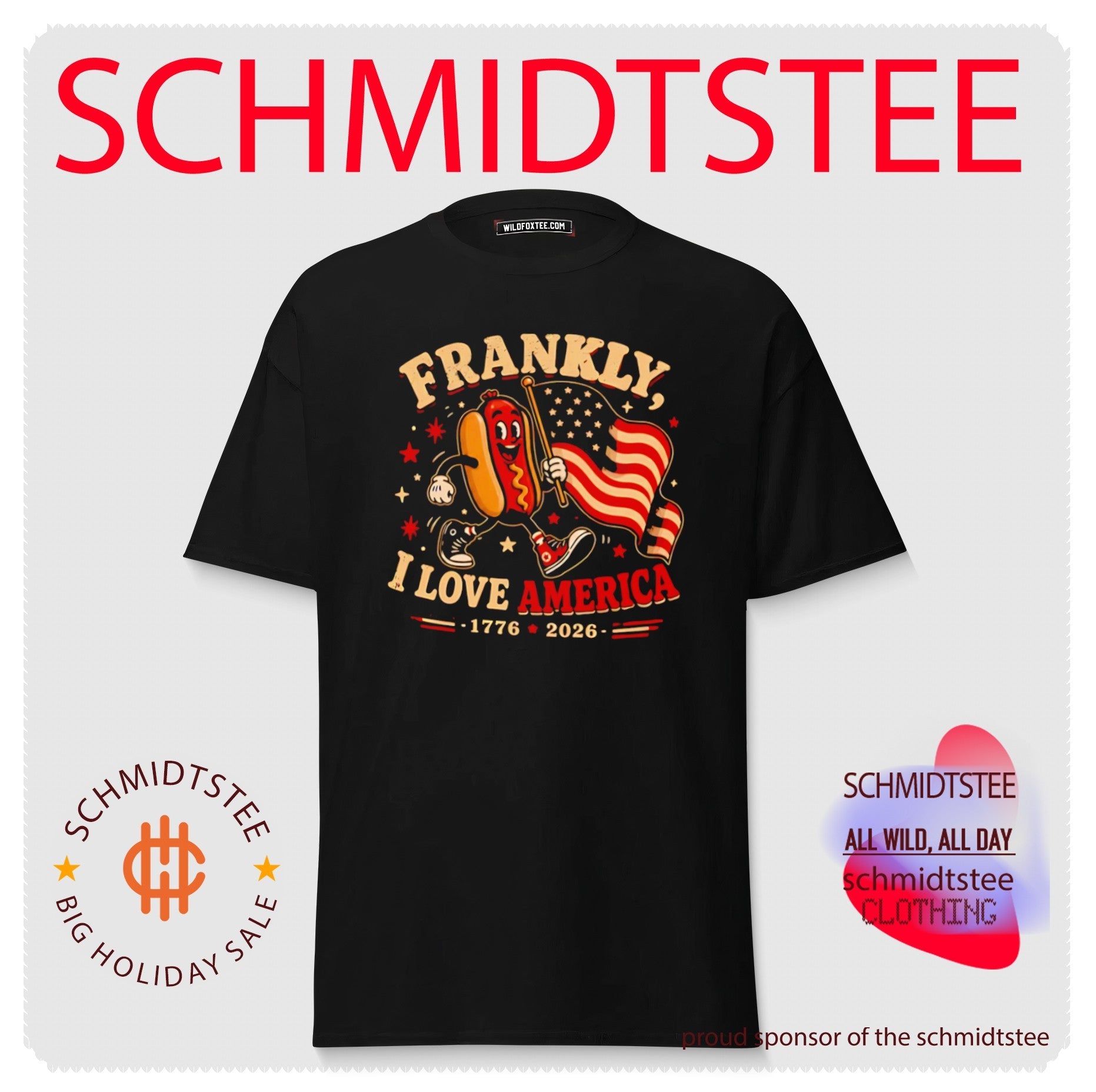 Frankly I Love America 1776-2026 Hot Dog shirt