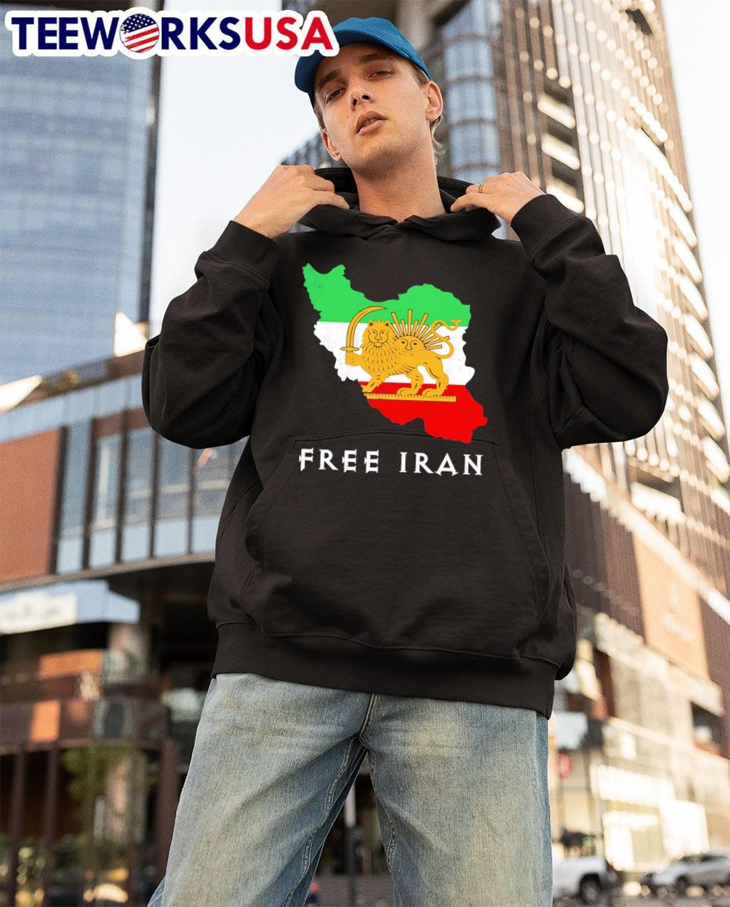 Free Iran Map Lion and Sun Persian Flag shirt