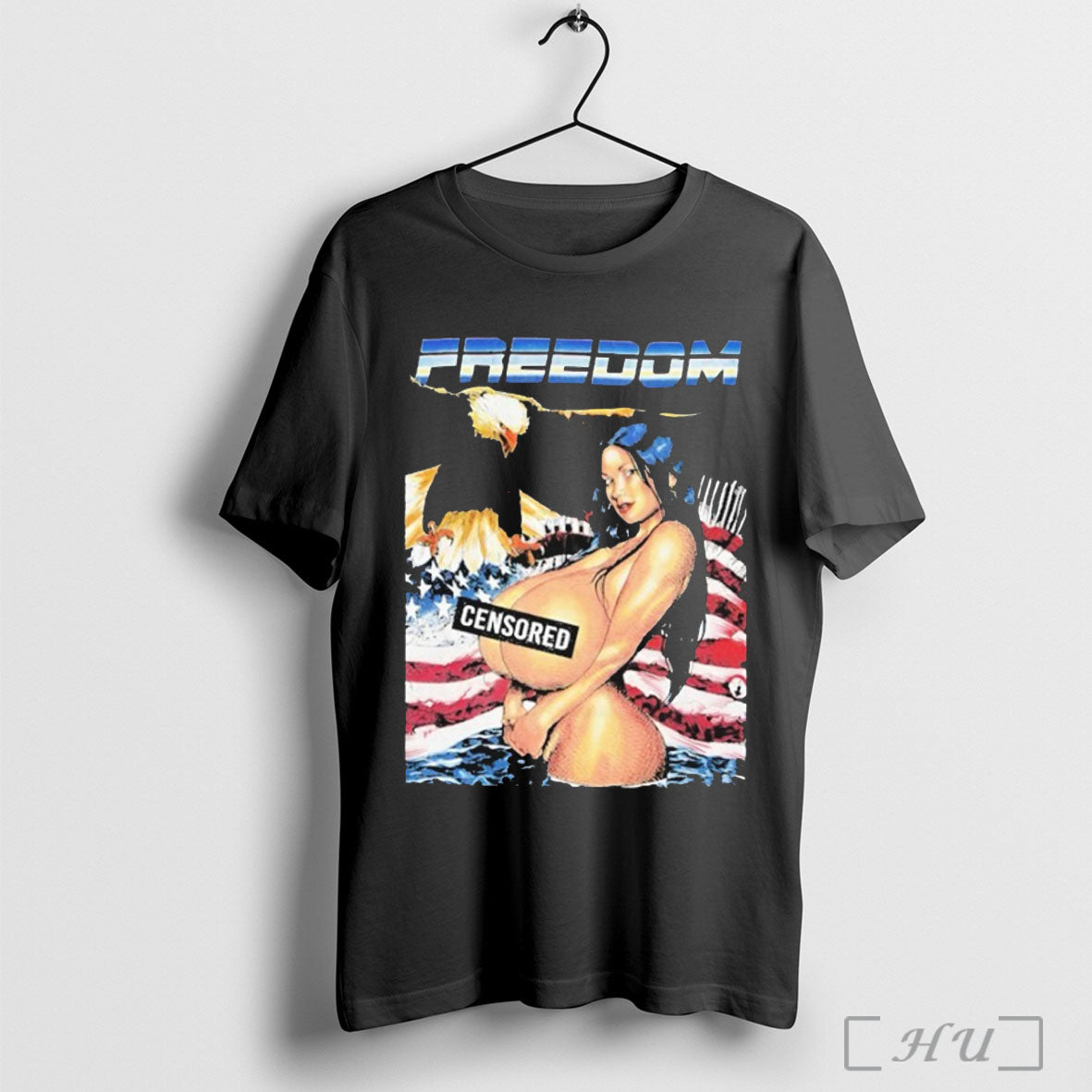 Freedom Censored Eagle American Flag T Shirt