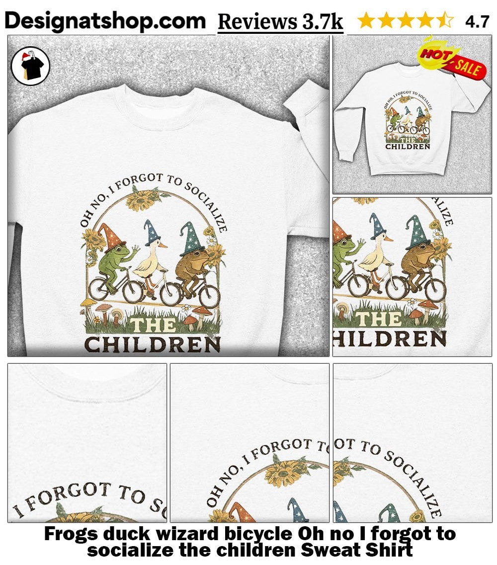 Frogs duck wizard bicycle Oh no I forgot to socialize the children shirt