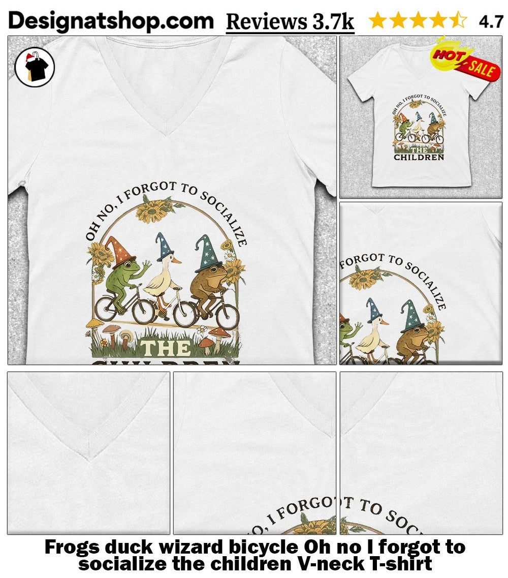 Frogs duck wizard bicycle Oh no I forgot to socialize the children shirt