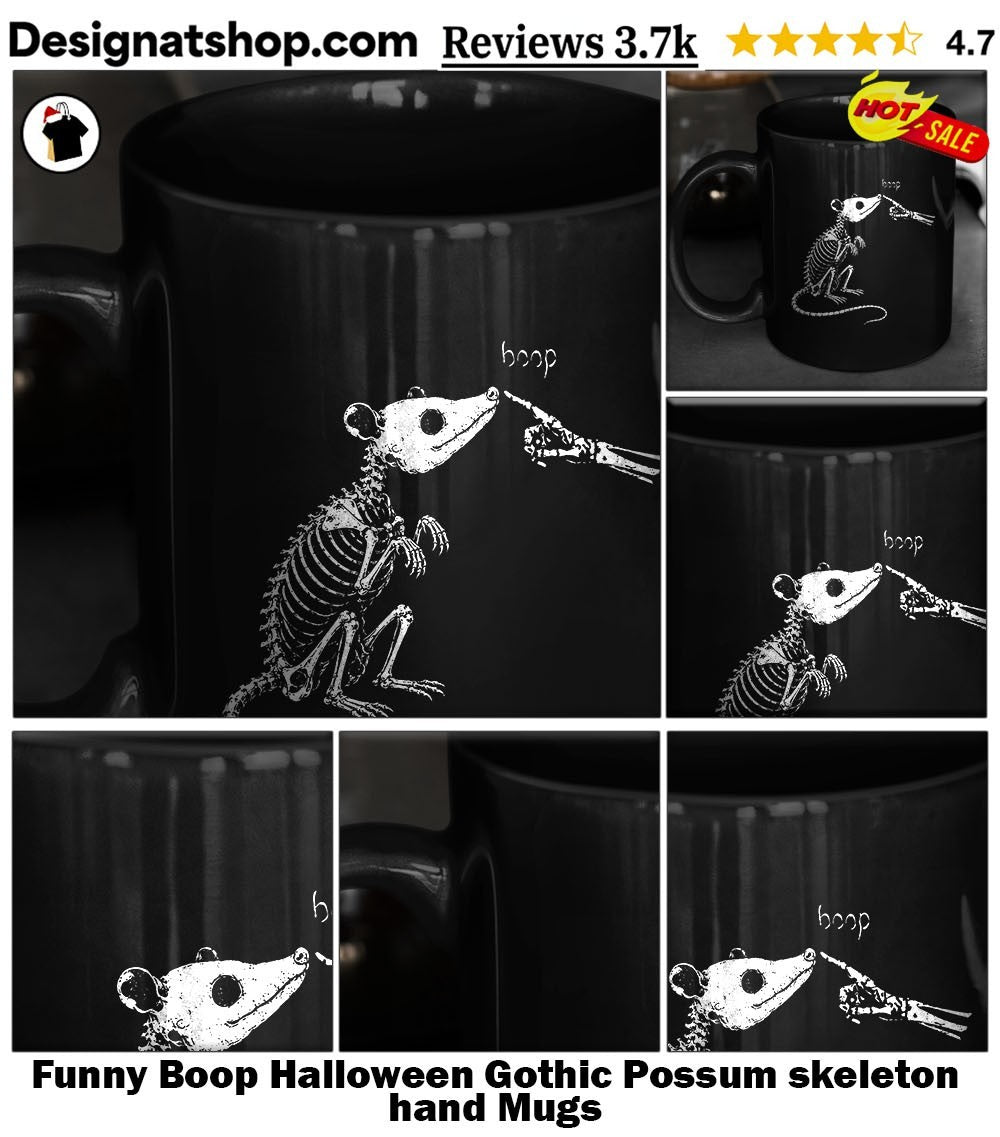Funny Boop Halloween Gothic Possum skeleton hand shirt