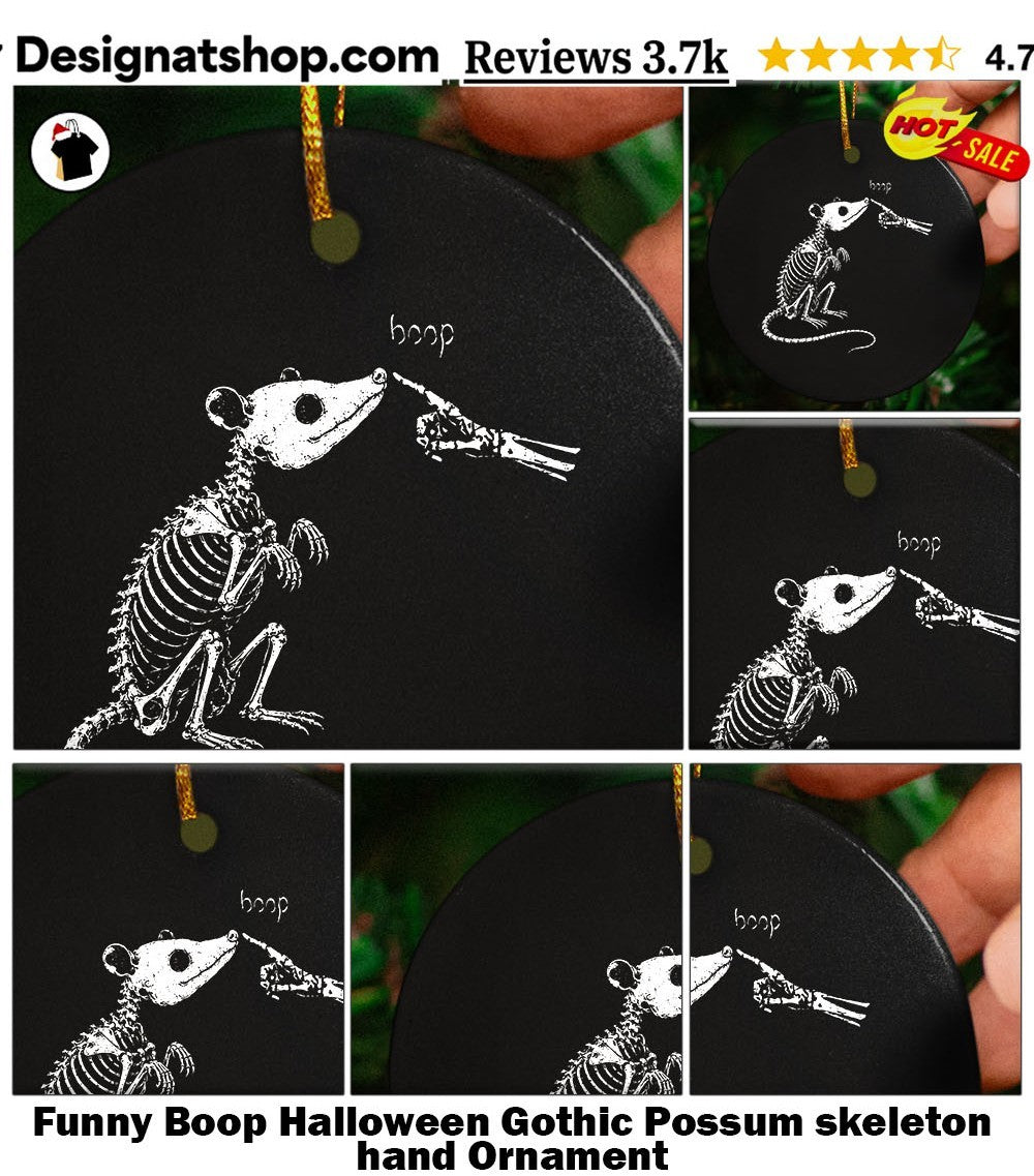 Funny Boop Halloween Gothic Possum skeleton hand shirt