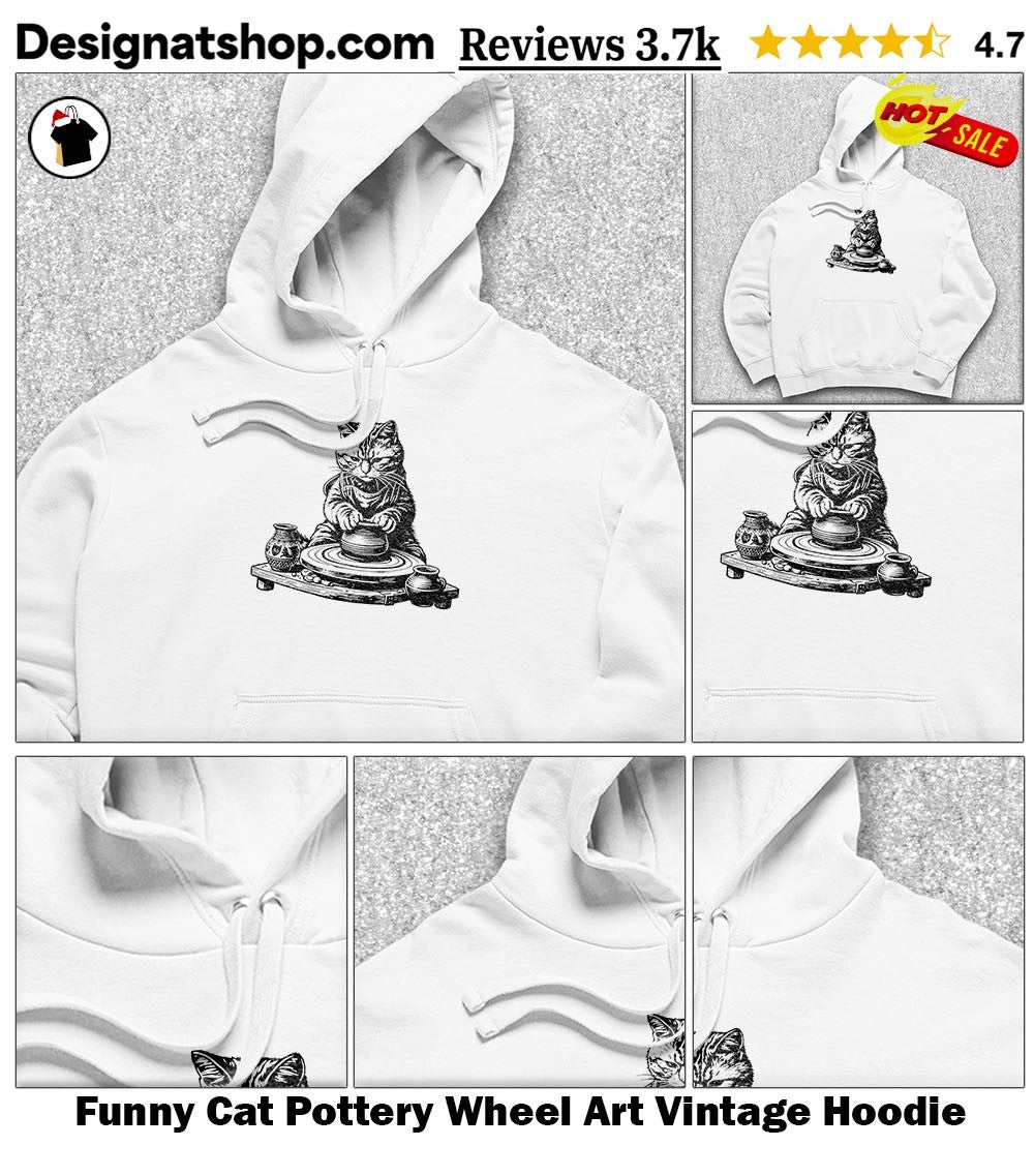 Funny Cat Pottery Wheel Art Vintage shirt