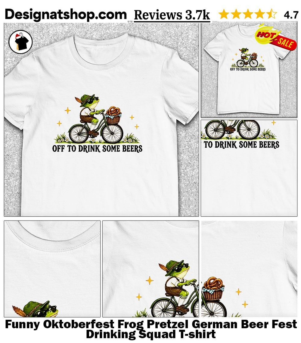 Funny Oktoberfest Frog Pretzel German Beer Fest Drinking Squad shirt