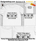 Funny Science Element Shirt Featuring What The Hell Bruh And Japanese Text