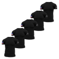 USA Flag Basic T-Shirts - Black - 5 Pack