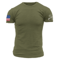 USA Flag Basic T-Shirt - Military Green
