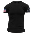 USA Flag Basic T-Shirt - Black
