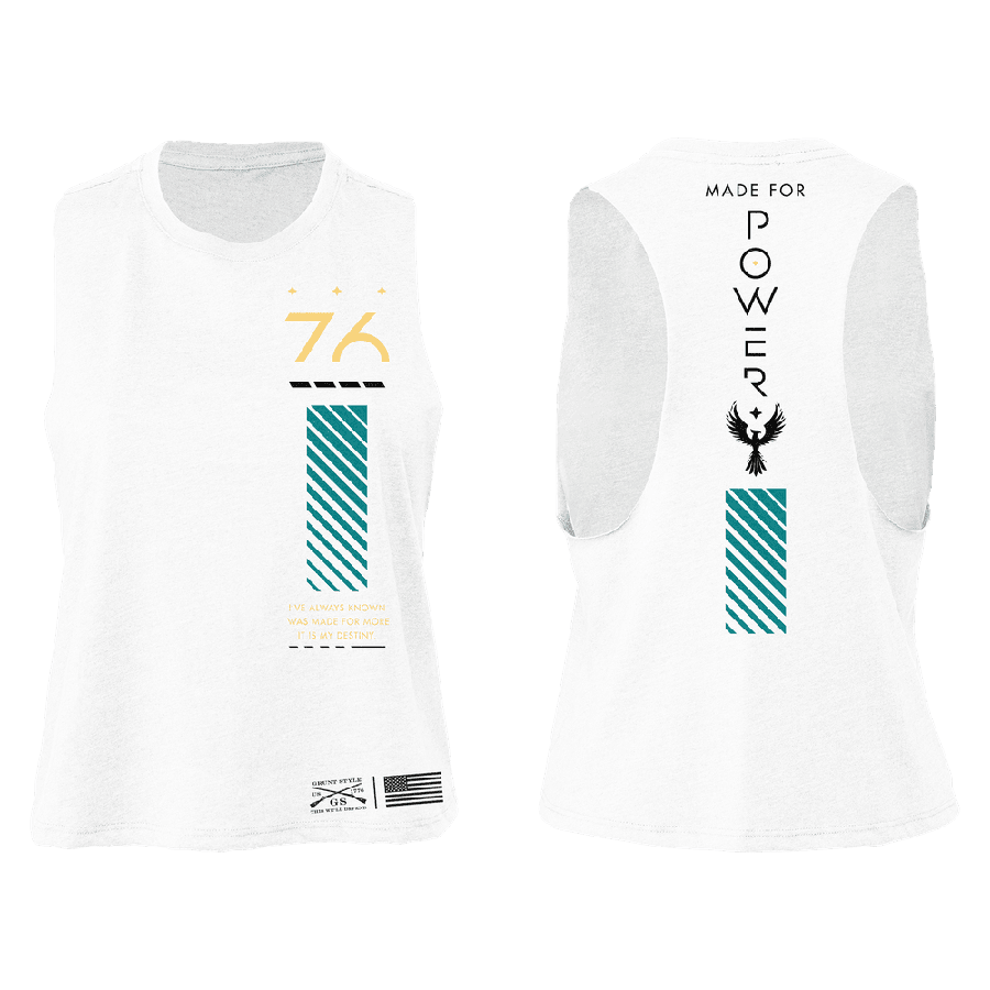 Women's Made For Power Racerback Cropped Tank - White
