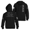 Nurse Defined Full-Zip Hoodie - Black