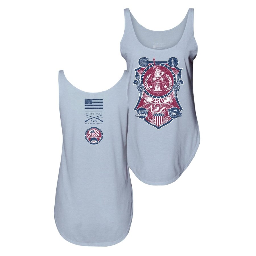 Women's 250th Commemorative Flowy Tank - Stonewash Denim