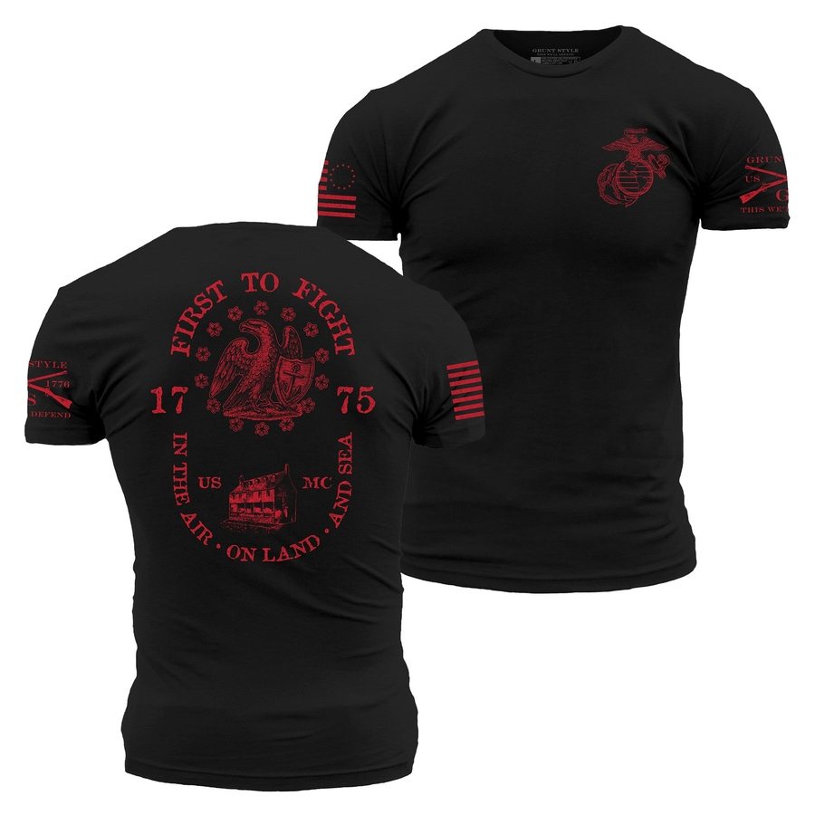 USMC - First To Fight T-Shirt - Black