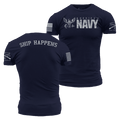 USN - Ship Happens 2.0 T-Shirt - Navy