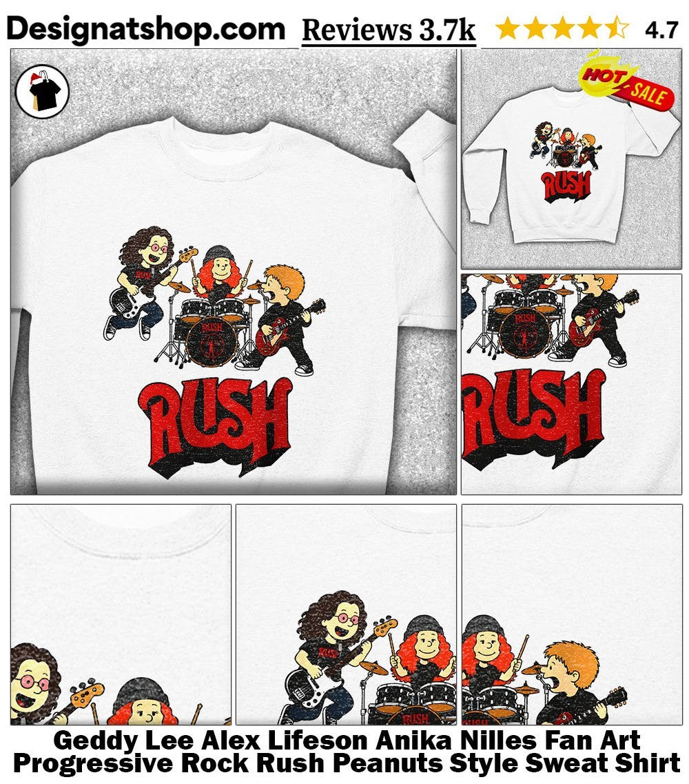 Geddy Lee Alex Lifeson Anika Nilles Fan Art Progressive Rock Rush Peanuts Style shirt