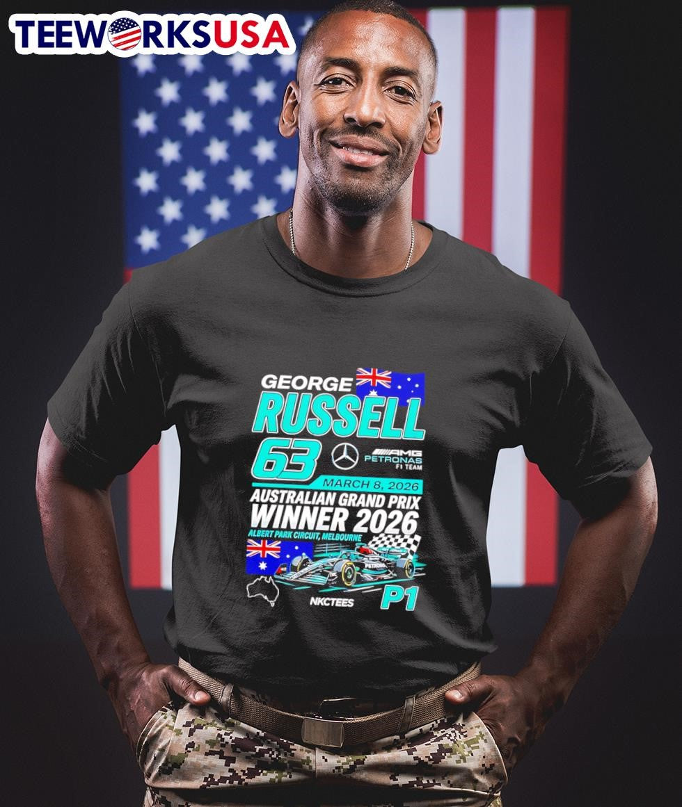 George Russell AMG Petronas F1 Team P1 Australian Grand Prix 2026 Champions Shirt