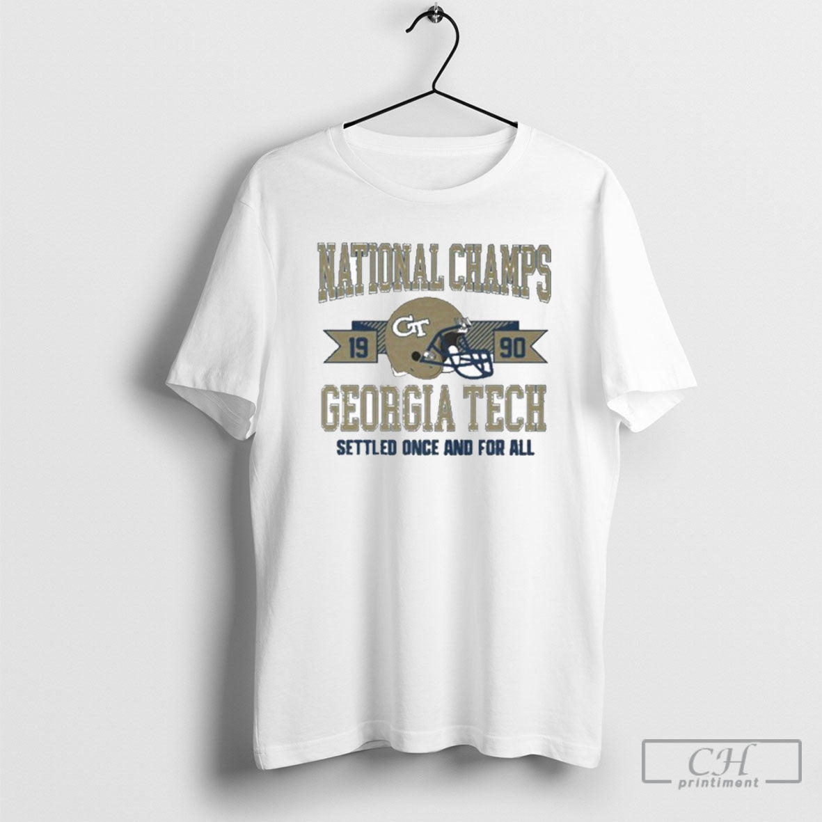 Georgia Tech Football Yellow Jackets 1990 National Champs Shirt Tee
