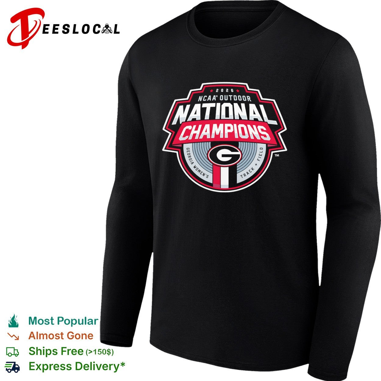 Georgia Womens Track Field 2026 NCAA outdoor national champions logo shirt