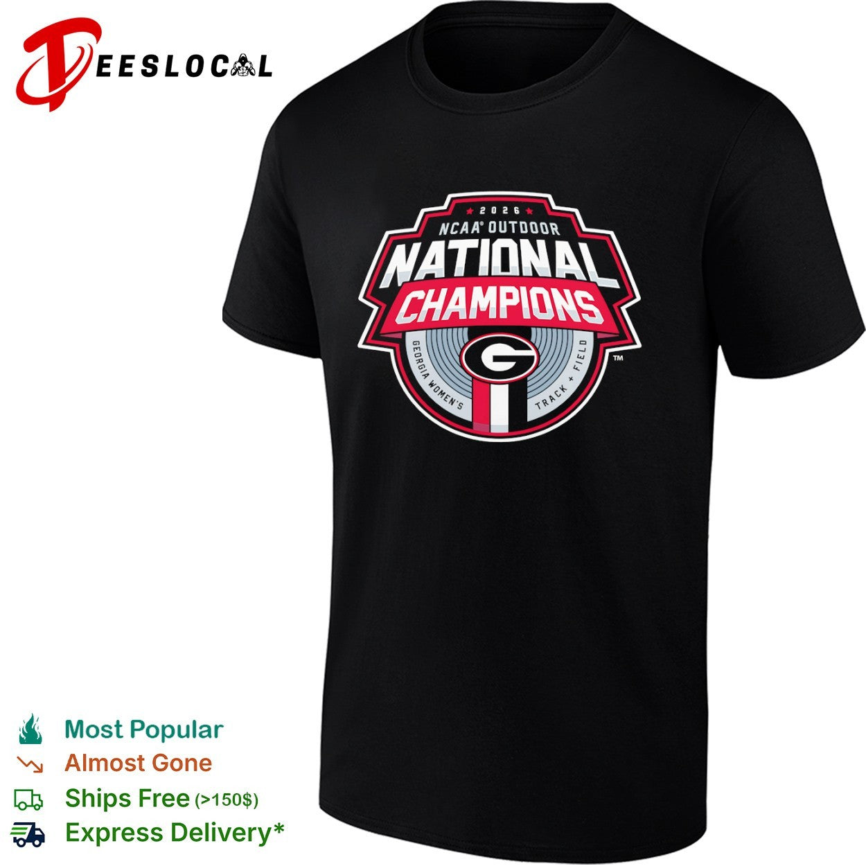 Georgia Womens Track Field 2026 NCAA outdoor national champions logo shirt